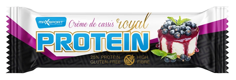 Glutenfreier Eiweißriegel mit Johannisbeergeschmack und weißer Beschichtung 60 g - MAXSPORT
