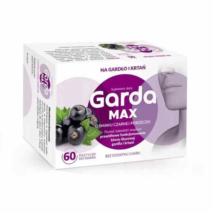 Garda MAX 60 Lutschtabletten mit schwarzem Johannisbeergeschmack