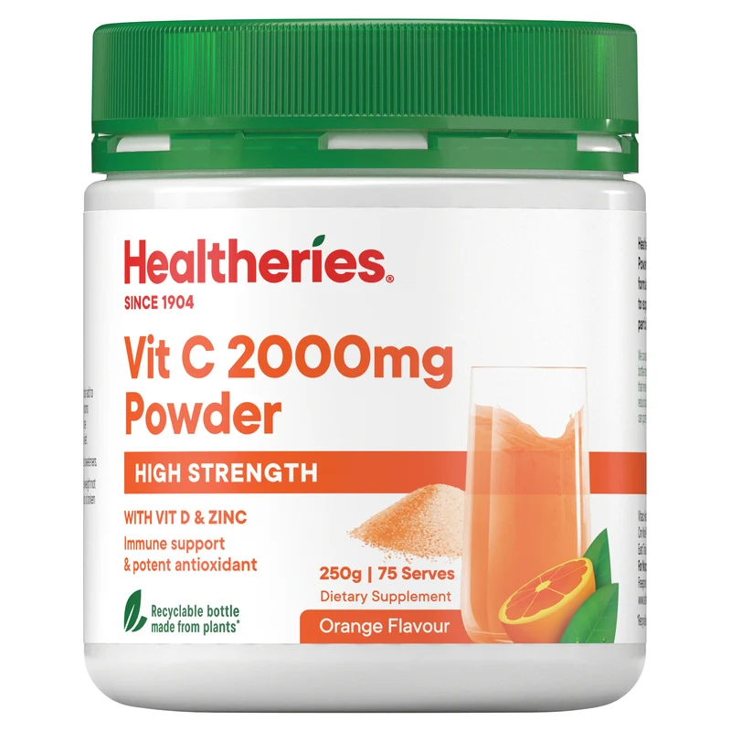 Healtheries High Strength Vitamin C 2000mg Powder 250g