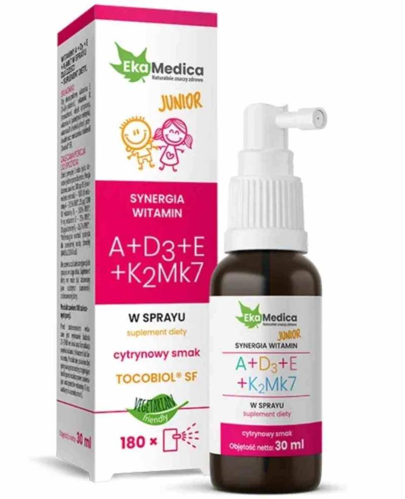 EkaMedica Synergia Vitamin Junior A+D3+E+K2Mk7 Spray 30ml Zitronengeschmack