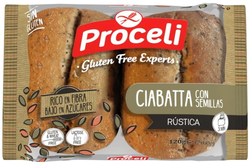 Ciabatta mit Körnern - Auflaufbrötchen OHNE GARNISH. 120 g