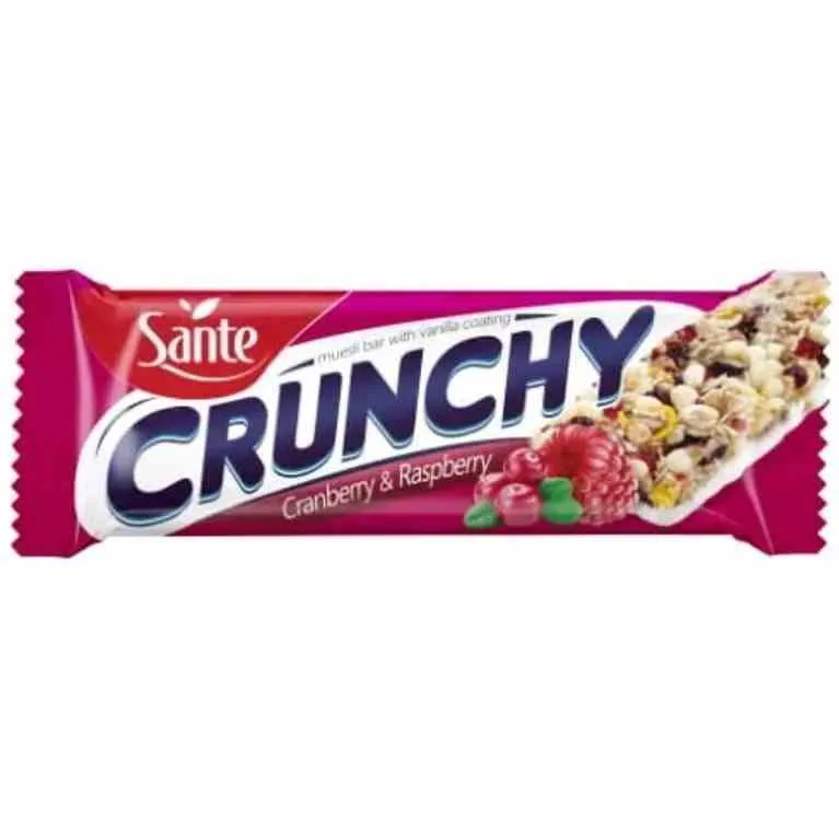 Sante Crunchy Riegel Cranberry-Himbeere in Vanilleglasur 40g