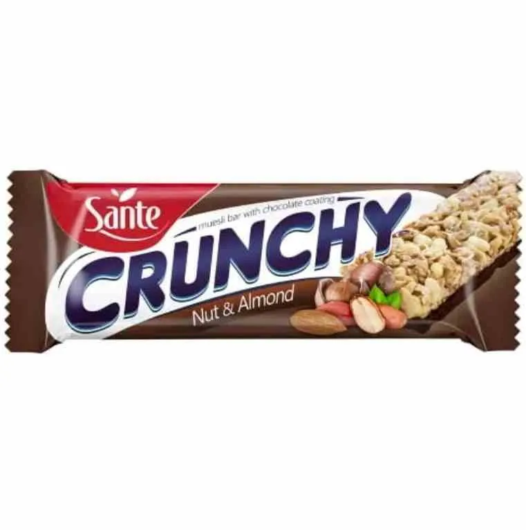 Sante Crunchy Walnuss-Mandel-Riegel in Schokolade 40g
