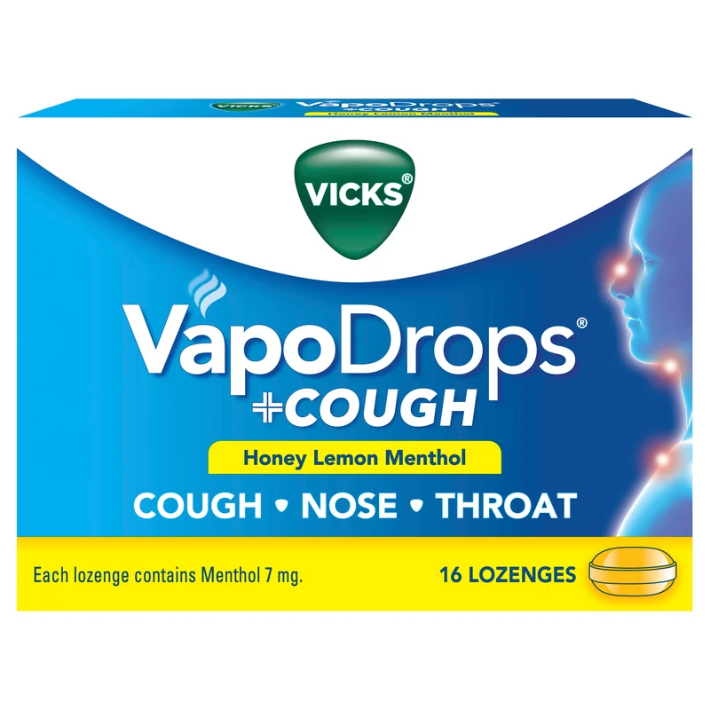 VICKS Vapodrops+Cough Honey & Lemon Menthol 16
