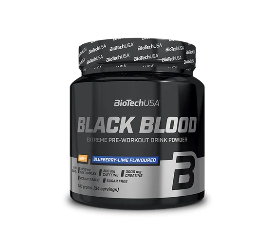 BioTech USA Schwarzes Blut NOX+ 340 g Heidelbeer-Limetten-Geschmack