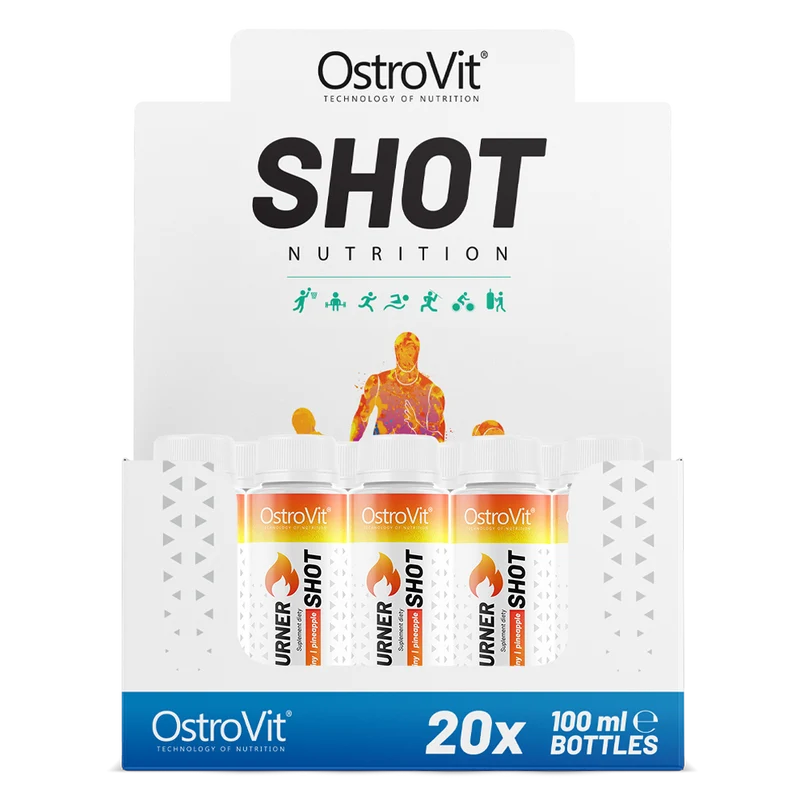 OSTROVIT Fat Burner Shot ohne Koffein, Ananas-Geschmack (20 x 100 ml)
