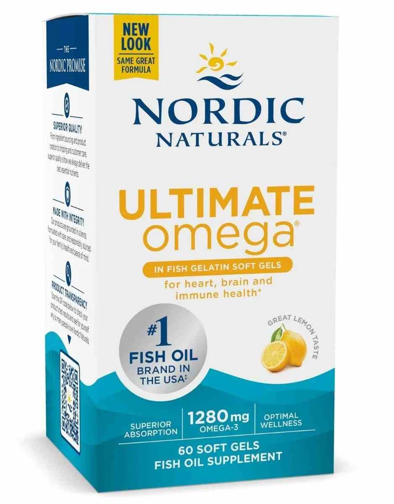 Nordic Naturals Ultimate Omega in Fischgelatine 1280 mg 60 Weichkapseln Zitronengeschmack