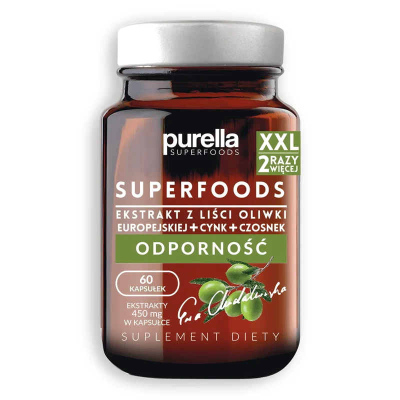 Purella Superfoods Immunität Europäischer Olivenblattextrakt + Zink + Knoblauch 33g 60 Kapseln
