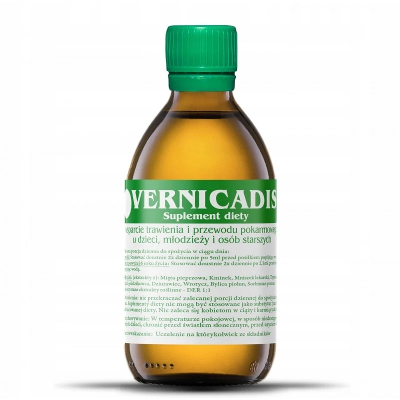 VERNICADIS 100ml - Nahrungsergänzungsmittel - Eisenhut, Wermut, Nelke, Löwenzahn, Johanniskraut, Kümmel, Minze, Thymian