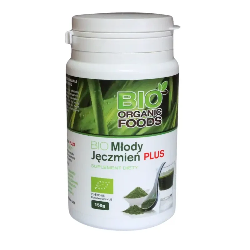 BIO Young Barley PLUS 150g BIO ORGANIC FOODS (Gerste, Alfalfa, Weizen, Hafer, Kamut)