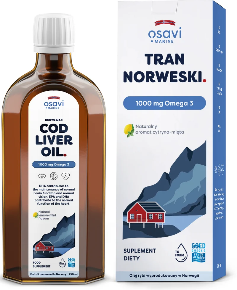 OSAVI Norwegischer Trank 1000 mg Omega 3 - Geschmack: Zitrone-Minze (250 ml)