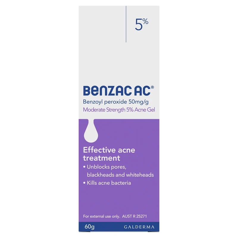 Benzac AC Moderate Strength 5% Acne Gel 60g, Acne Treatment