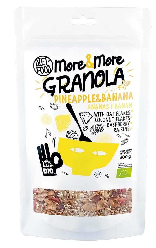 GRANOLA MIT ANANEN UND BANANEN BIO 300 g - DIET-NAHRUNG (MORE & MORE)