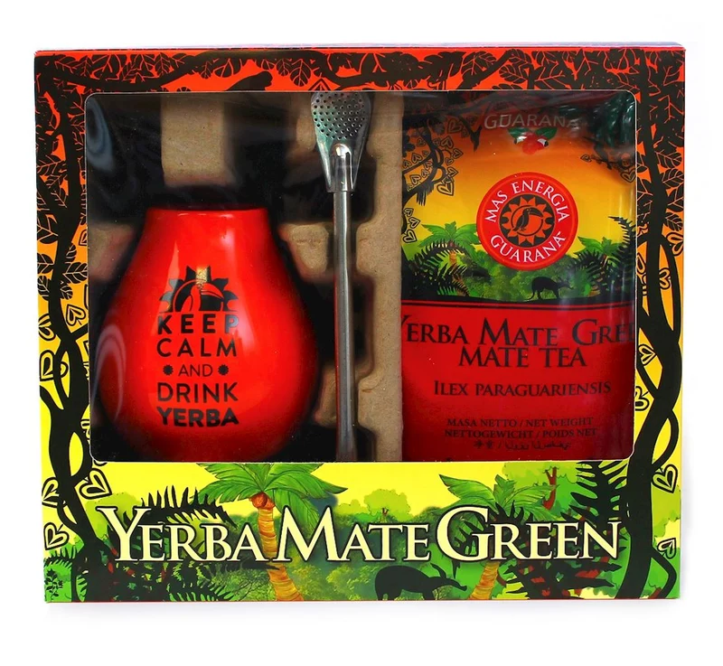 EXKLUSIVES SET (YERBA MATE ENERGIA GUARANA 400 g, MATERO, BOMBILLA) - MATE GREEN