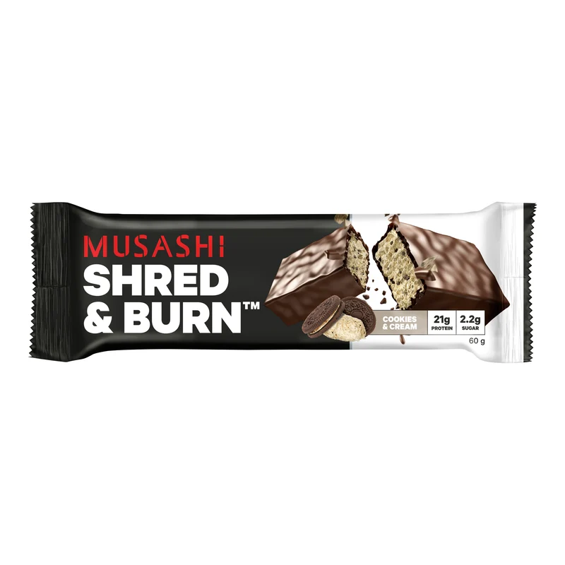 Musashi Shred & Burn Bar Cookies & Cream 60g