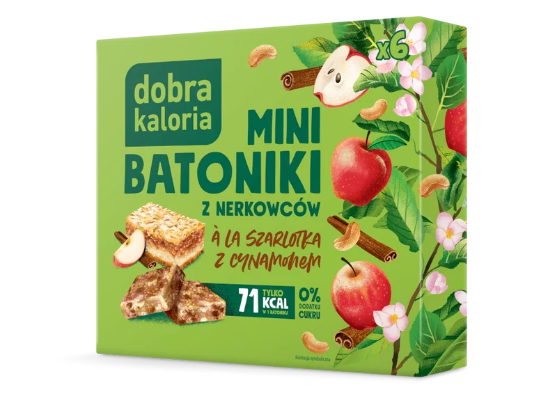 GOOD CALORY Mini-Cashew-Riegel a'la Apfelkuchen mit Zimt (6x17g) KUBARA