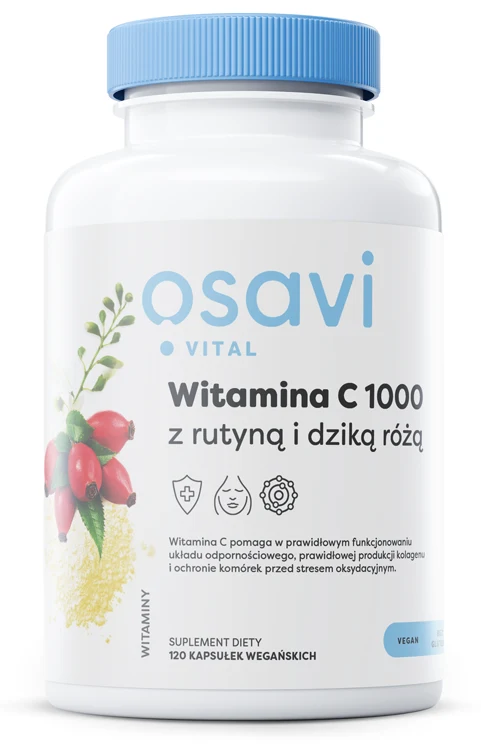 OSAVI Vitamin C 500 mg mit Rutin und Hagebutte (120 Kapseln).