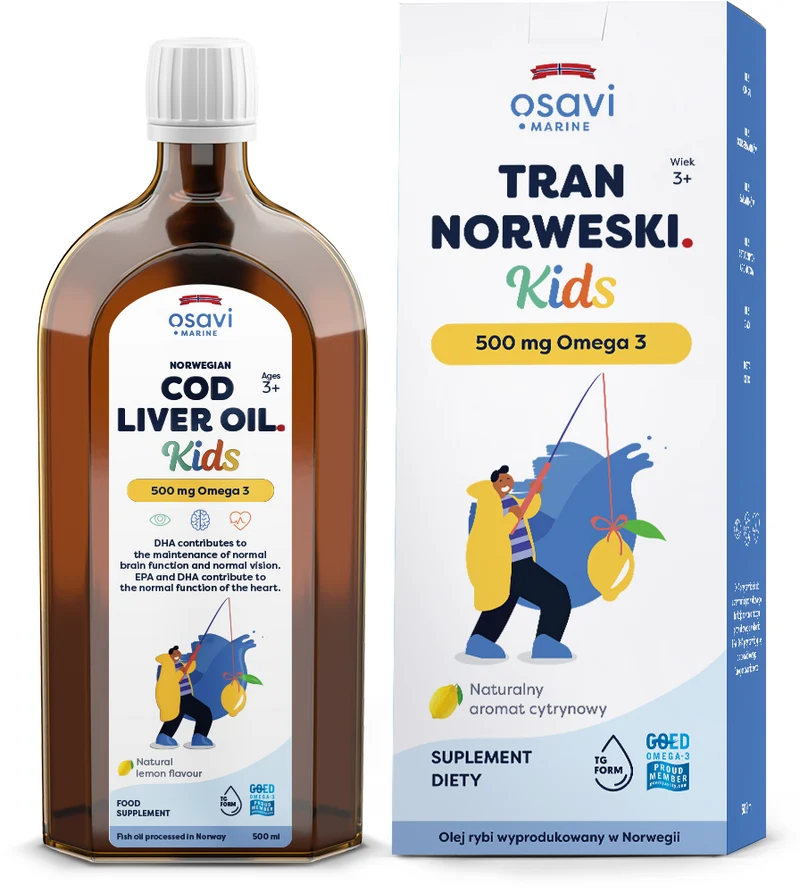 OSAVI Norwegischer Trank Kids 500 mg Omega 3 - Zitronengeschmack (500 ml)
