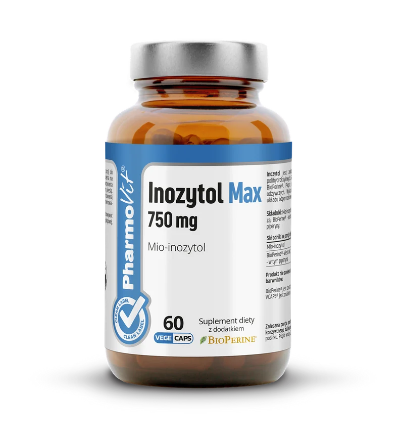 Inositol Max 750 mg Myo-Inositol 60 Kapseln Vcaps® | Clean label Pharmovit