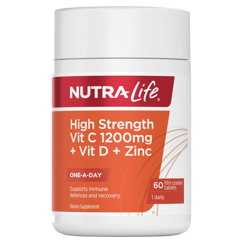 Nutra-Life High Strength Vitamin C + D + Zinc 60s