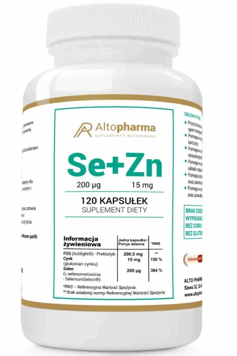 Altopharma Selen 200 µg + Zink 15 mg+ Prebiotic Vege 120 Kapseln