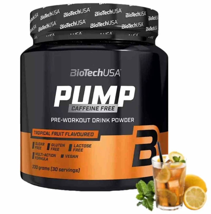BioTech USA Pump Koffeinfrei 330g Eistee Zitronengeschmack
