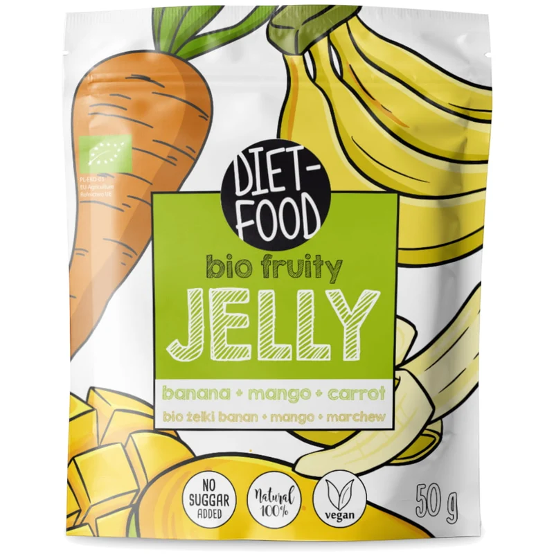 Gelees mit Banane, Mango und Karotte. 50g EKO