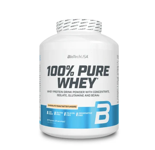 BioTech USA 100% Pure Whey 2270g Erdnussbutter-Geschmack mit Schokolade
