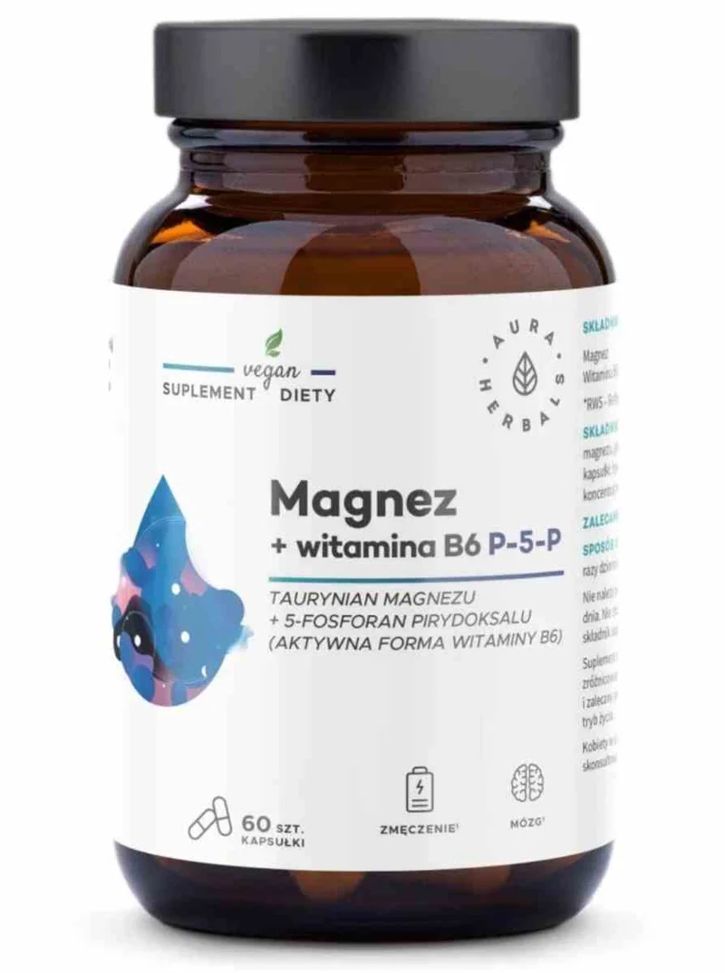Aura Herbals Magnesium + Vitamin B6 (P-5-P) 60 Kapseln