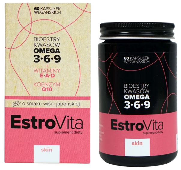 EstroVita Skin Omega 3-6-9 für Frauen in der Geschmacksrichtung Japanische Kirsche 60 Kapseln