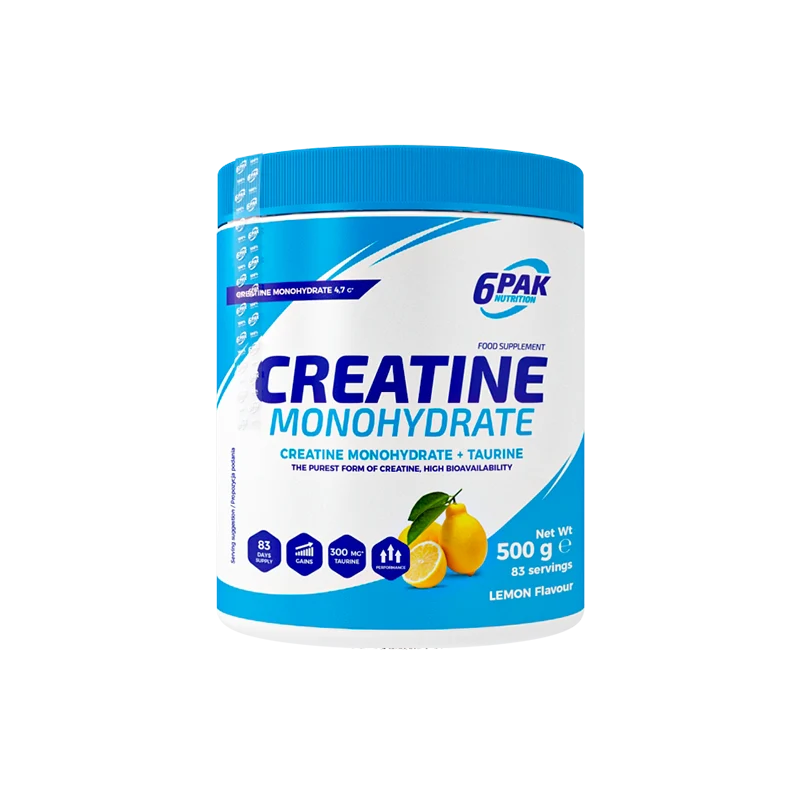 6PAK Kreatin-Monohydrat 500g Zitronengeschmack