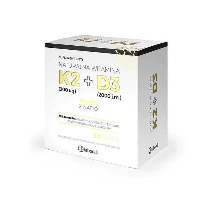 Laborell Vitamin D3 2000 IU und K2 200 mcg 90 Kapseln