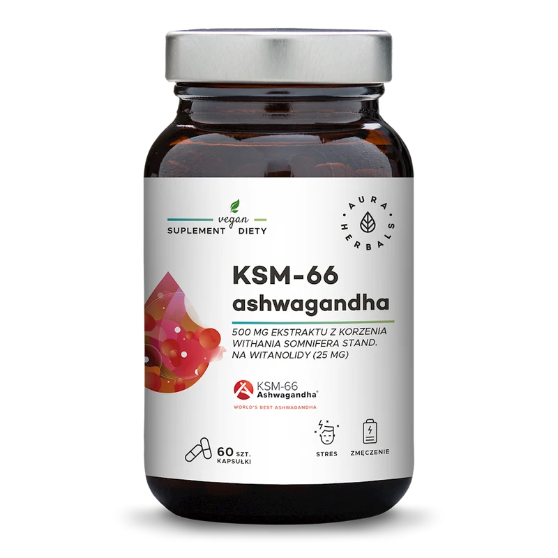 Ashwagandha KSM66 Wurzel 200 mg 60 Kapseln AURA HERBALS