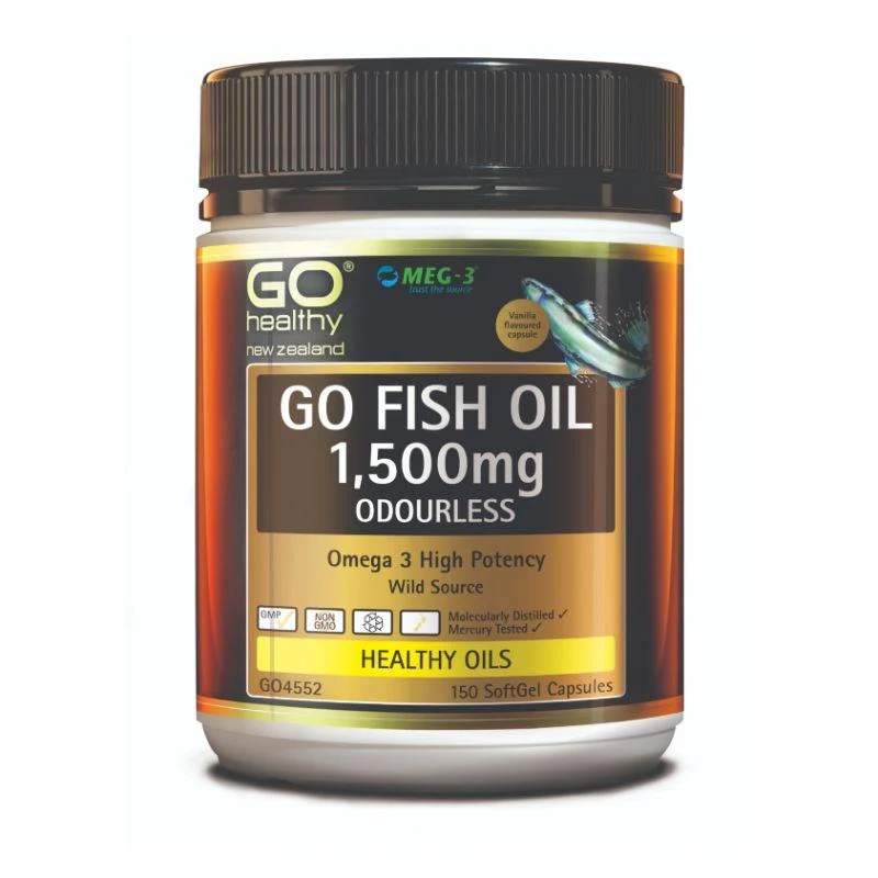 GO Healthy GO Odourless Fish Oil Supplement 1500mg 150 Capsules