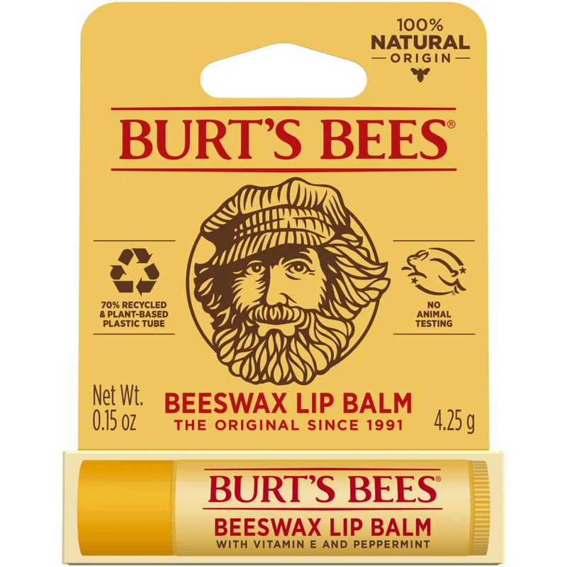 Burts Bees 100% Natural Beeswax With Vitamin E & Peppermint Lip Balm 4.25g