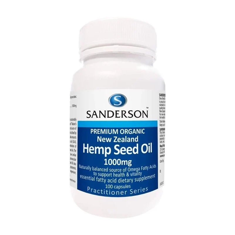 Sanderson Premium Organic Hemp Oil 1000mg 100 Capsules