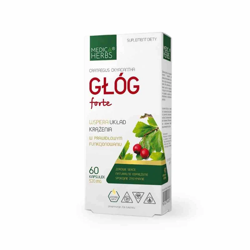 MEDICA HERBS Weißdorn forte 520mg, 60 Kapseln.