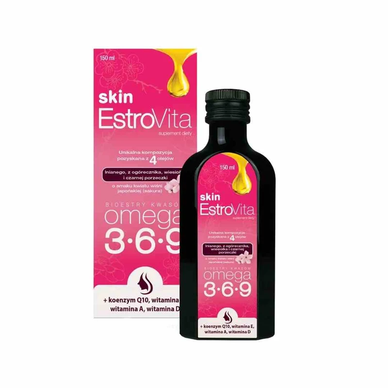 EstroVita Skin Omega 3-6-9 für Frauen 150 ml Kirschblütengeschmack