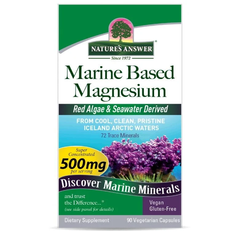 NATURE'S ANSWER Magnesium auf Meeresbasis - Magnesium (90 Kapseln).