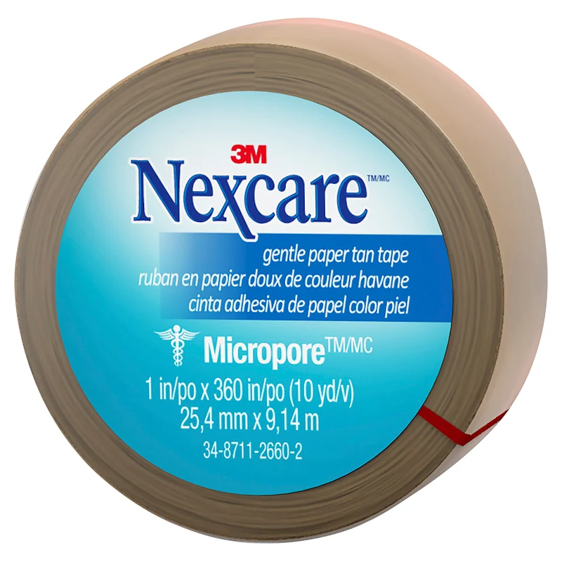 Nexcare Micropore Gentle Paper Tape - Tan 25.4mm x 9.1m