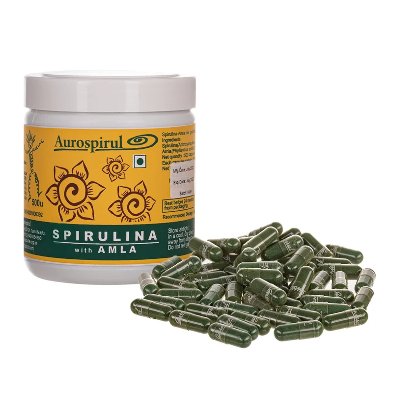 Spirulina mit Amla (500 Kapseln).