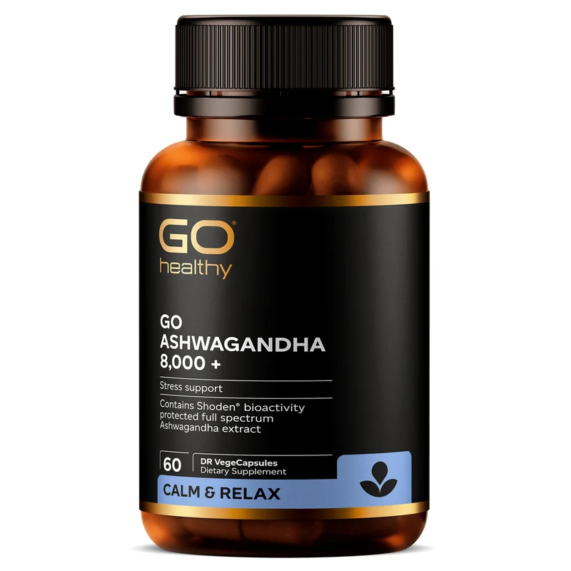GO Healthy GO Ashwagandha Supplement 8,000 mg 60 Vegetable Capsules