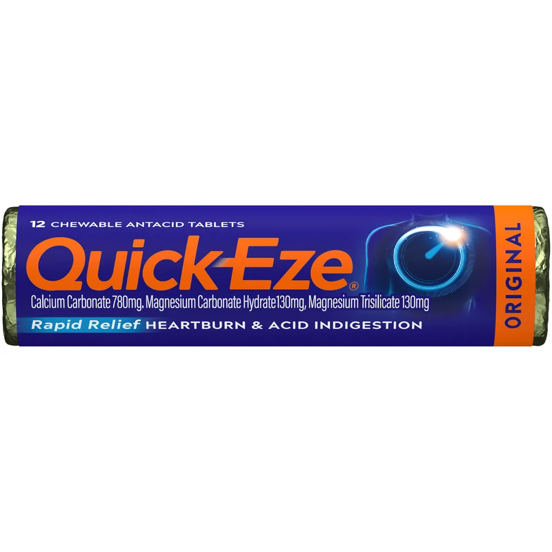 QUICKEZE Chewable Antacid Tablets 12s
