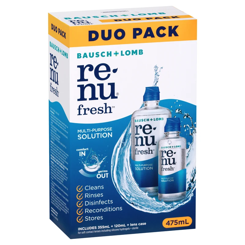 Renu Fresh Multi-Purpose Contact Lens Solution Duo 355 mL + 120 mL