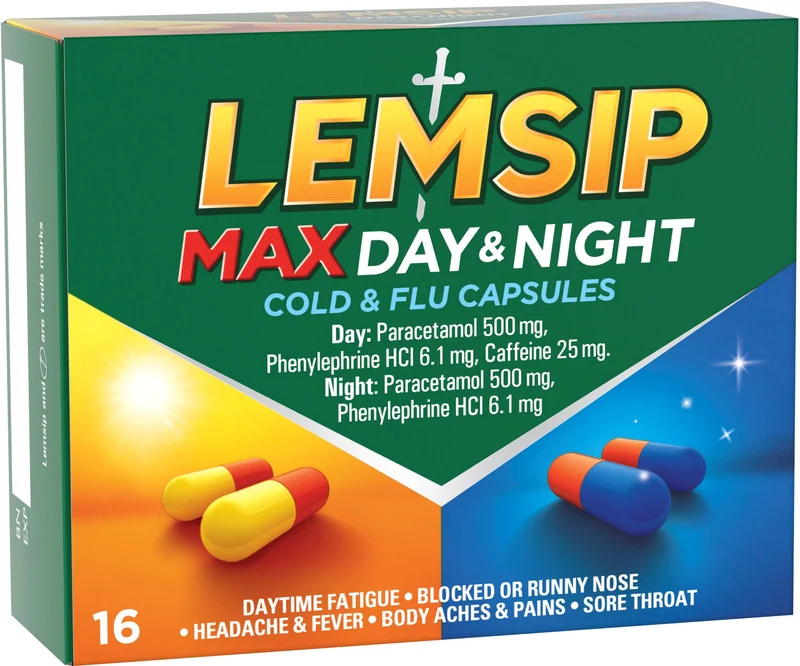 Lemsip Max Day and Night Cold and Flu 16 Capsules