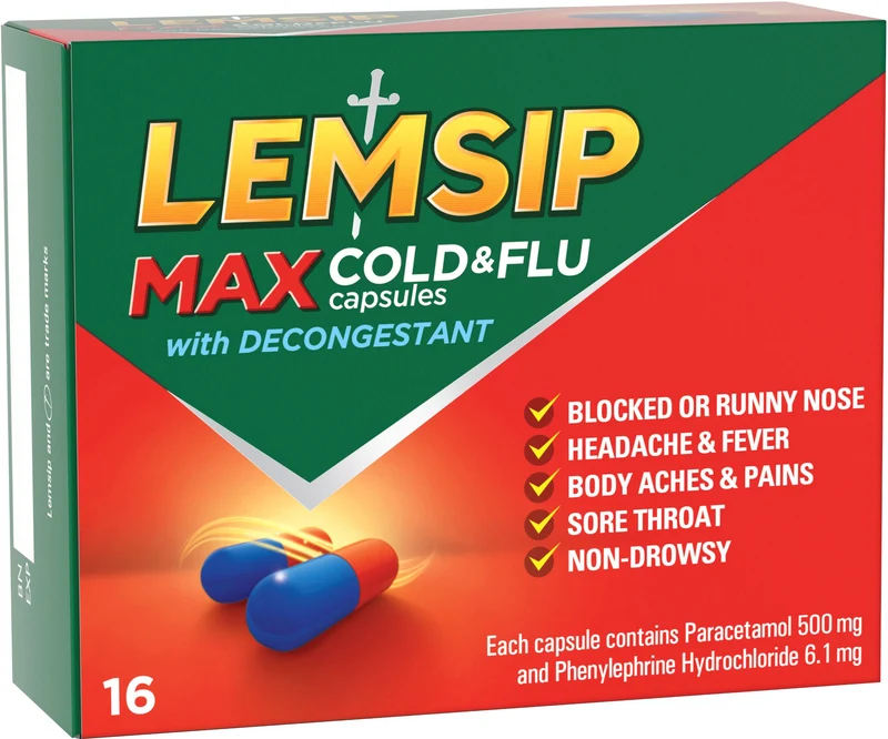 Lemsip Max Cold & Flu 16 Capsules