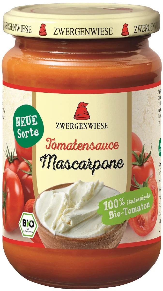Glutenfreie Tomatensauce mit Mashcarpone BIO 340 ml - ZWERGENWIESE