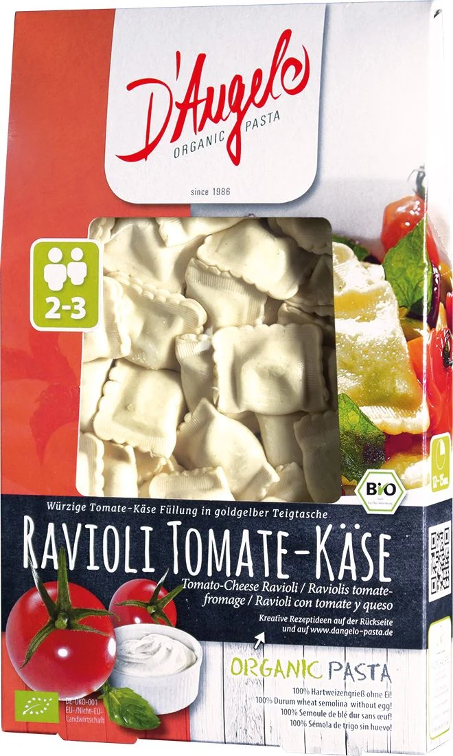 RAVIOLI MIT TOMORROWEN UND RICOTTA-KÄSE BIO 250 g - D`ANGELO