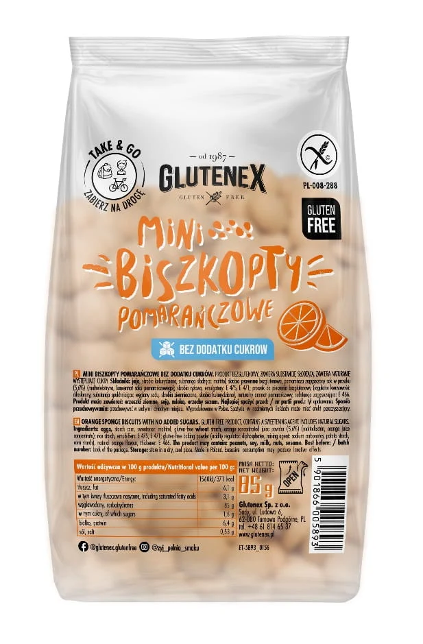 Glutenfreie Mini-Orangenkekse 85 g - GLUTENEX