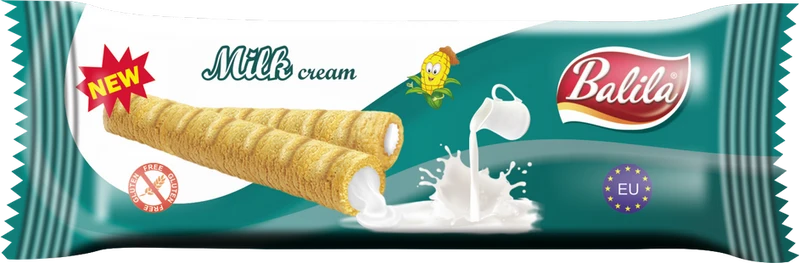 Glutenfreie Kakao-Crustard-Rollen mit Milchcreme 18 g - BALILA
